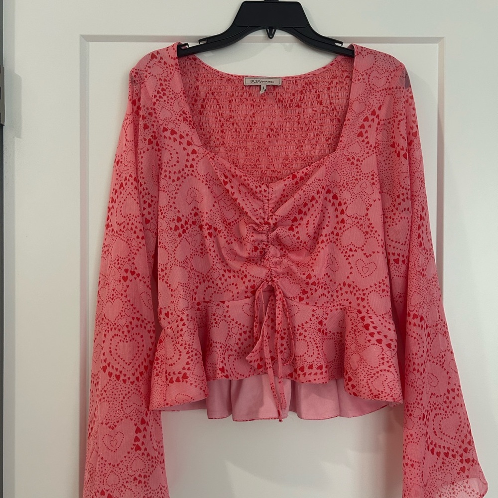 BCBGeneration Pink Patterned Women's Top